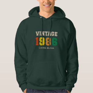 Vintage 1986 Limited Edition Retro Födelsedagsdesi Hoodie