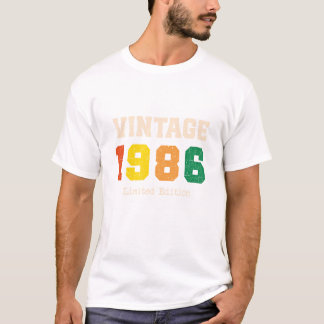 Vintage 1986 Limited Edition Retro Födelsedagsdesi T Shirt