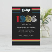 Vintage 1986 Retro 40-årsfest inbjudan