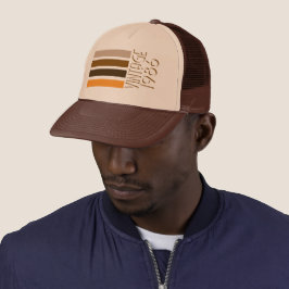 Vintage 1986 Retro Brown Stripes Trucker Hat Keps