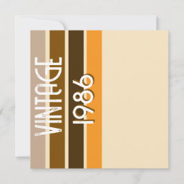 Vintage 1986 Retro-ränder Brun Tan Vintage Inbjudningar