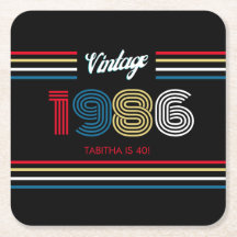 Vintage 1986 Retro-randig 40-årsfest