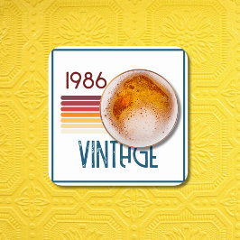 Vintage 1986 Retro Stripe Sun 40th Birthday Underlägg Papper Kvadrat