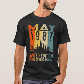Vintage 1987 35 år gammal i maj 1987 35e Birt T Shirt