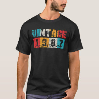 Vintage 1987 Retro Gift 34:e födelsedagen 34 år ga T Shirt