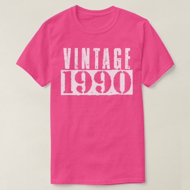 Vintage 1990 Vintage Vit text T Shirt (Design framsida)