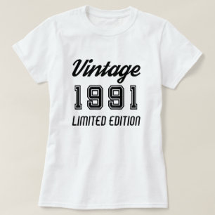 Vintage 1991 Begränsada upplagan födelsedag T Shirt