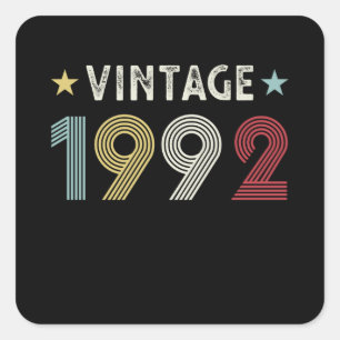 Vintage 1992 30års födelsedag Gift 30 år gammal Fyrkantigt Klistermärke