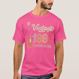 Vintage 1992 Guitar älskare 30års födelsedag Elect T Shirt