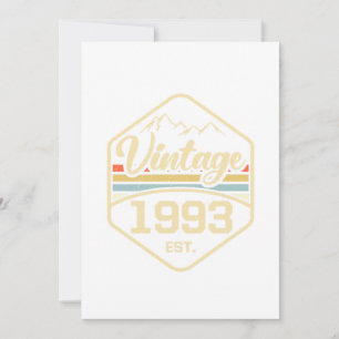 Vintage 1993 Est 28:e födelsedagspresent Inbjudningar