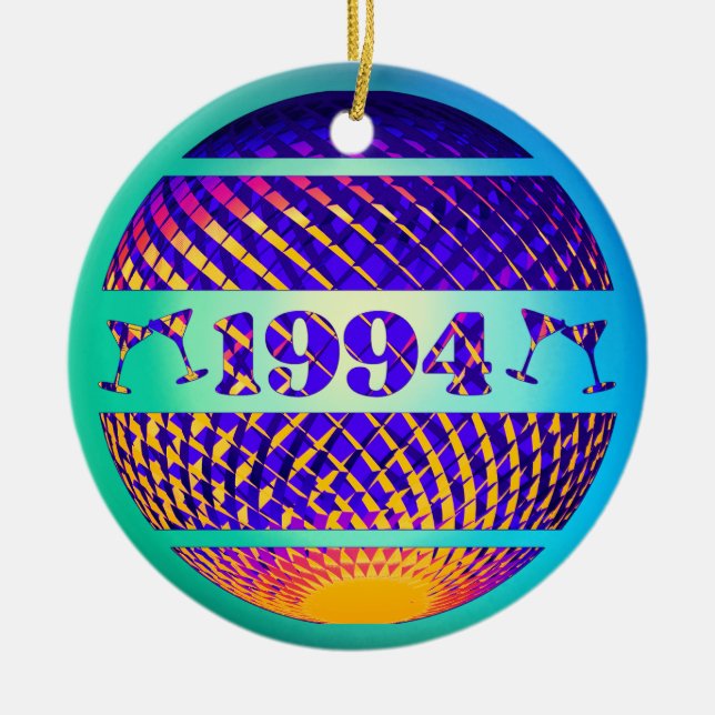 Vintage 1994 30-årspresent  julgransprydnad keramik (Framsidan)