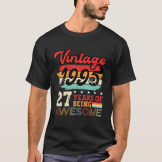 Vintage 1995, 27:e födelsedagsläger 27 år gammal t shirt