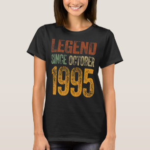 Vintage 1995 Födelsedag oktober Born Legend sedan T Shirt