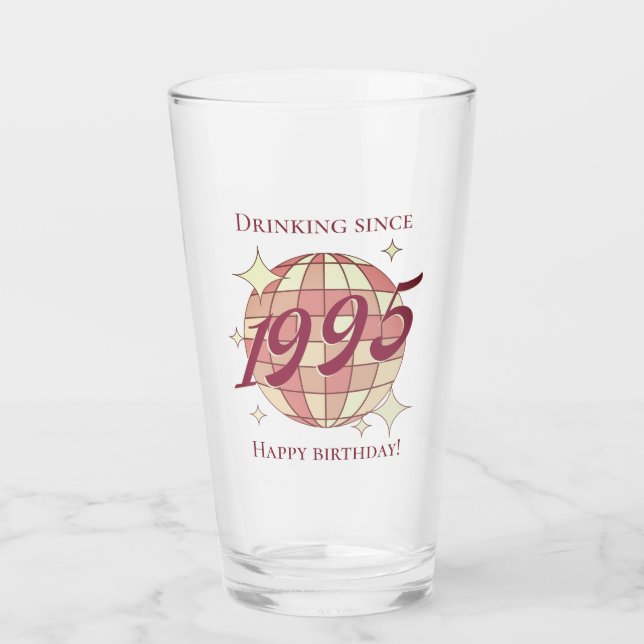 Vintage 1995 lila i 30års födelsedag glaskopp (Framsida)