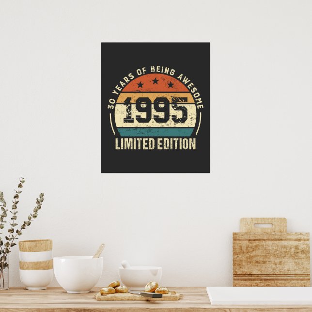 Vintage 1995 Retro 30th Birthday Gift   Poster (Kök)