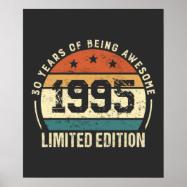 Vintage 1995 Retro 30th Birthday Gift   Poster
