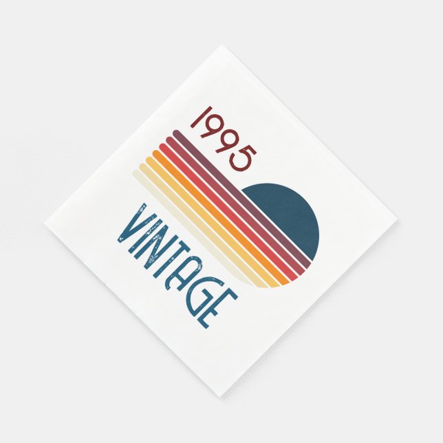 Vintage 1995: Retro Rand Sol 30års födelsedag Pappersservett (Hörn)