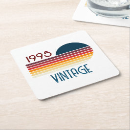 Vintage 1995: Retro Rand Sol 30års födelsedag Underlägg Papper Kvadrat