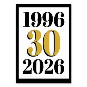 Vintage 1996 Milestone 30-årsdag Bordsnummer