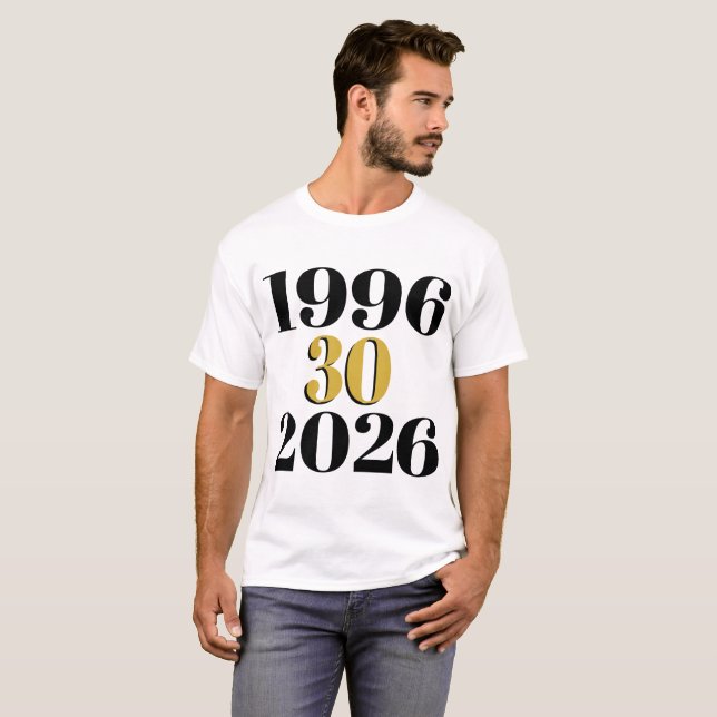 Vintage 1996 Milestone 30-årsdag  T Shirt (Hel framsida)