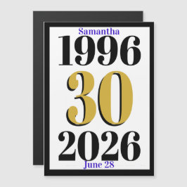 Vintage 1996 Milestone 30-årsfirande Magnetisk Inbjudningskort