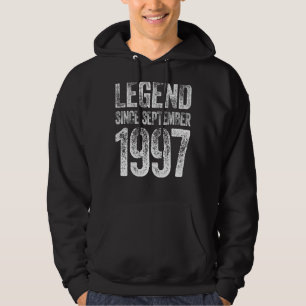 Vintage 1997 Födelsedag september Born Legend seda Hoodie