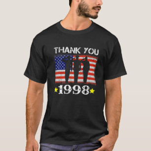Vintage 1998 Lustigt 24 år gammalt Flagga amerikan T Shirt