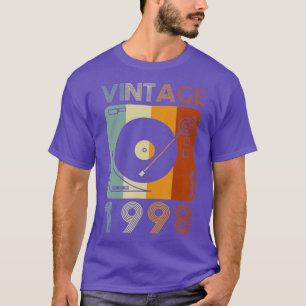 Vintage 1998 Retro Record Player Birthday Vinyl T Shirt