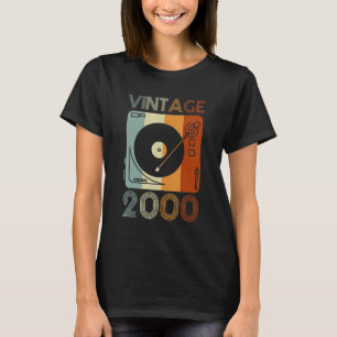 Vintage 2000 Retro Record Player Birthday Vinyl Dj T Shirt