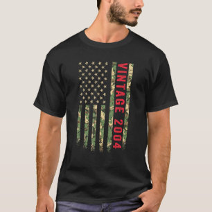 Vintage 2004 American Flagga Camo 18 Years Old 18t T Shirt