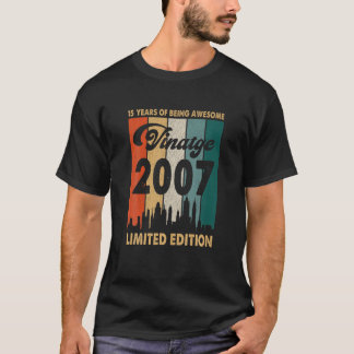 Vintage 2007: 15:e födelsedagen: Retro 15 år T Shirt