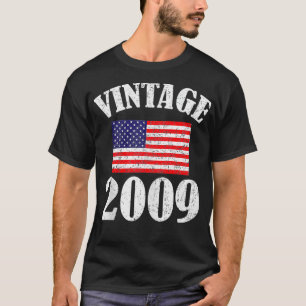 Vintage 2009 15 års gammal amerikansk Flagga födel T Shirt