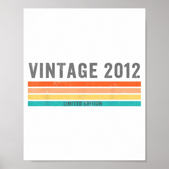 Vintage 2012 Limited Edition - 13th Birthday Gift  Poster (Framsidan)