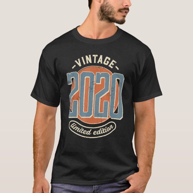 Vintage 2020 Födelseår 2 år T Shirt (Framsida)