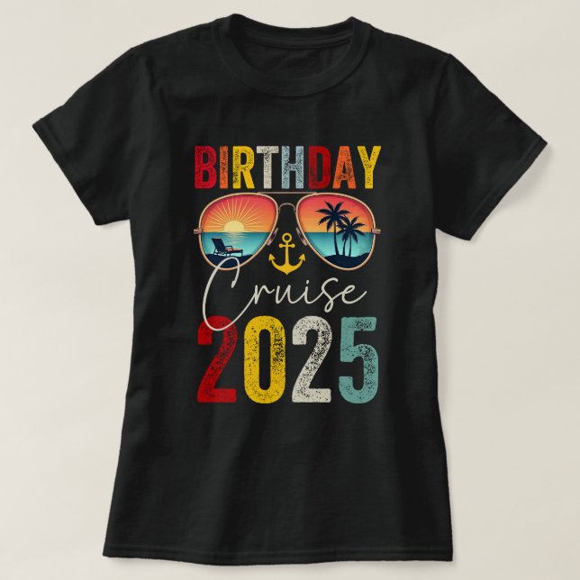 Vintage 2025 på kryssningsdagen t shirt (Design framsida)