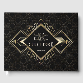 Vintage 20:e Guld Black Underbar Gatsby Gästböcker
