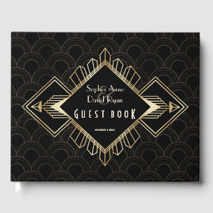 Vintage 20:e Guld Black Underbar Gatsby Gästböcker