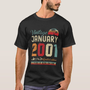 Vintage 21:a födelsedagen januari 2001 21 år gam t shirt