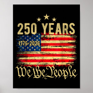 Vintage 250 år amerikansk flagga 250-årsjubileum poster