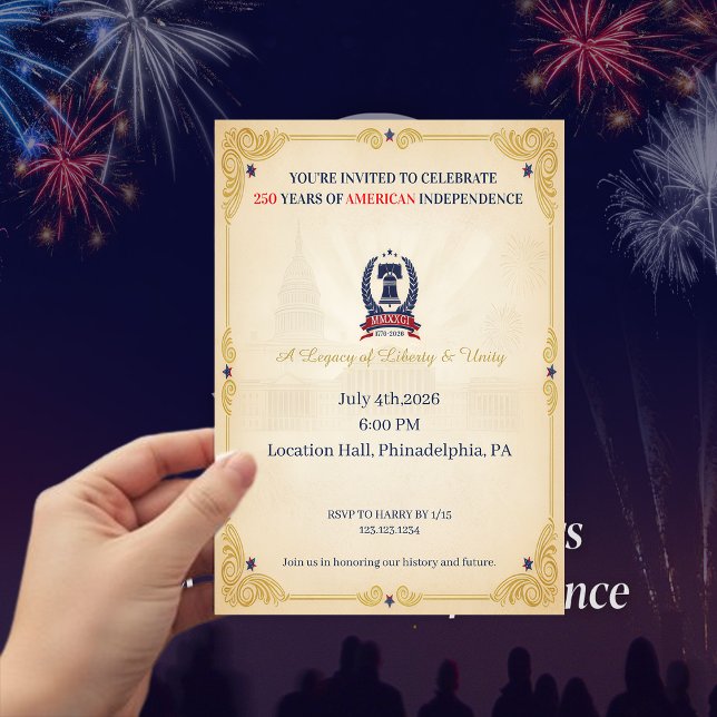 Vintage 250 år av amerikansk självständighet inbjudningar (Skapare uppladdad)
