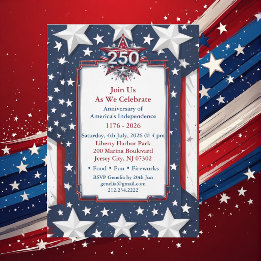 Vintage 250-årsjubileum Americana Födelsedags Patr Inbjudningar