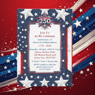 Vintage 250-årsjubileum Americana Födelsedags Patr Inbjudningar