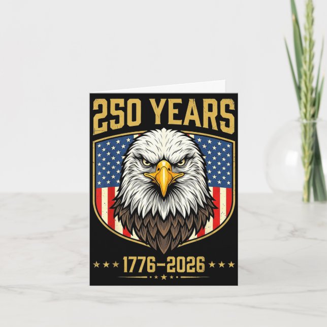Vintage 250-årsjubileum usa 4 juli kort (Framsida)