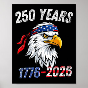 Vintage 250-årsjubileum usa 4 juli poster