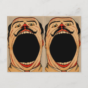 Vintage 2 Big Mouths Vykort