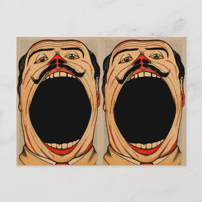 Vintage 2 Big Mouths Vykort (Framsida)