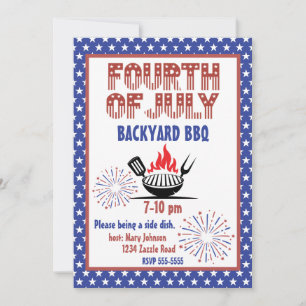 Vintage 2 juli 4:e BQ-inbjudan Inbjudningar