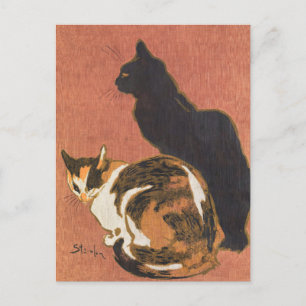 Vintage 2 Katter som målar Steinlen Vykort