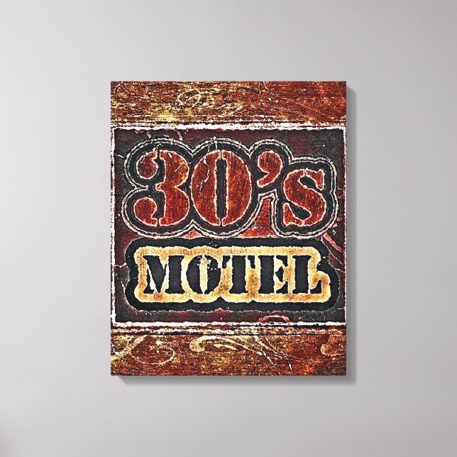 Vintage 30:s motel - arbetsyta canvastryck (Framsida)