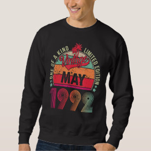 Vintage 30års födelsedag Fantastisk sedan maj 1992 Lång Ärmad Tröja